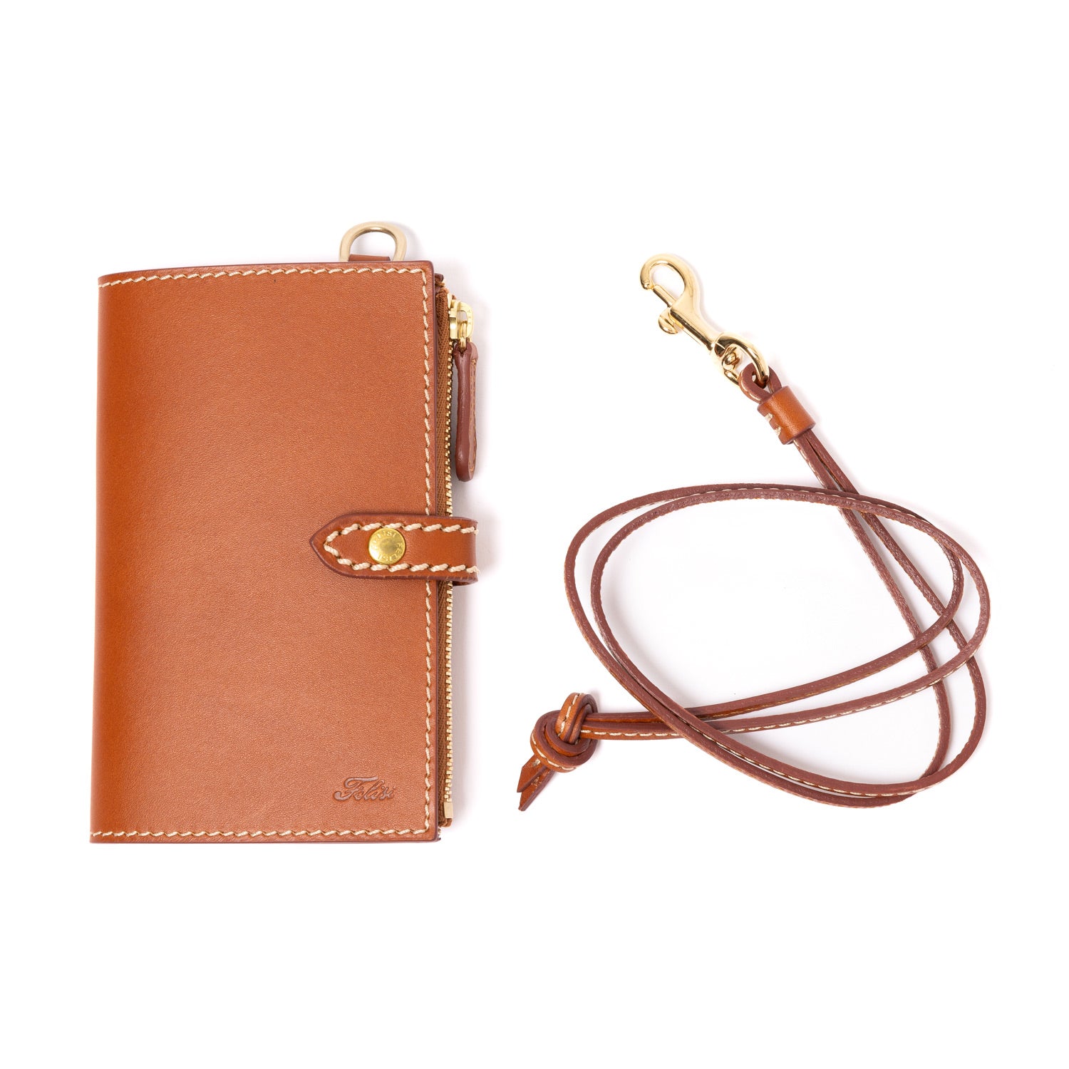 "Traveling cards" case made from saddle leather - handmade